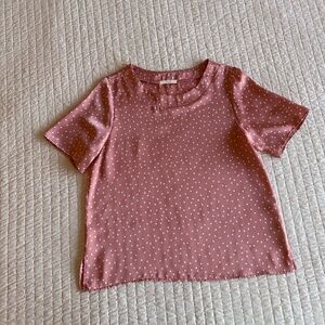 Women's Le Lis Polka Dot short sleeve top : Medium